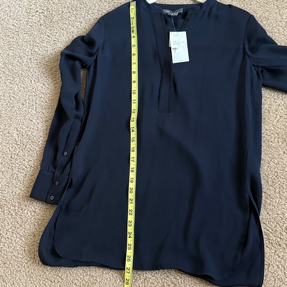 Vince Silk Tipped Contrast Long Sleeve Blouse- size 2- NWT - Picture 10 of 10